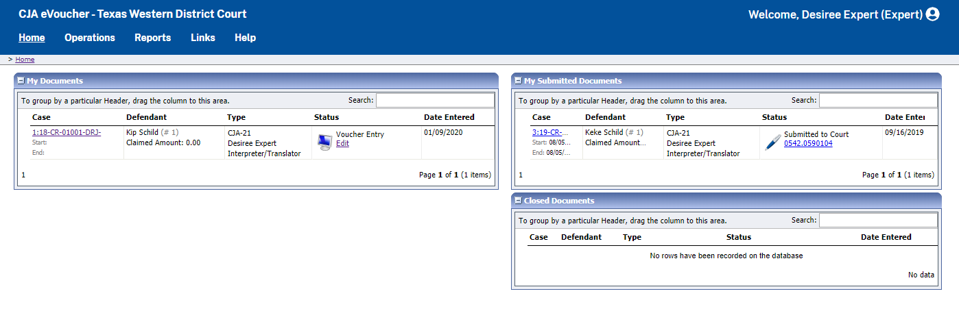 Expert Home Page